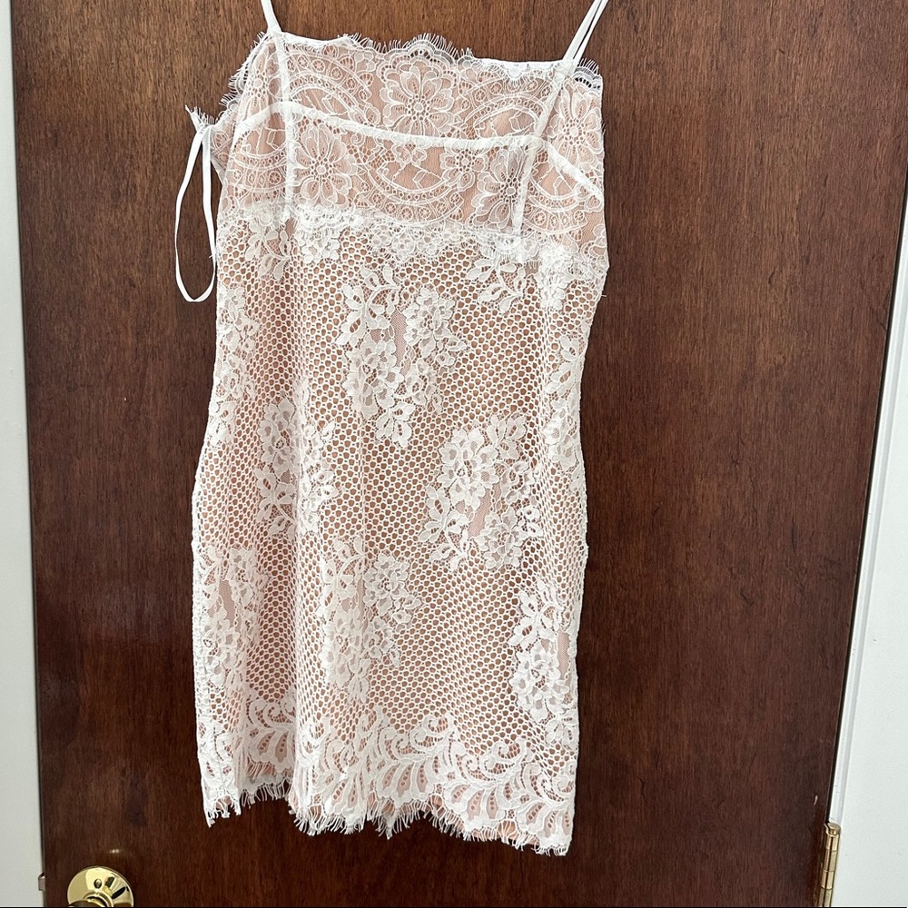 Majorelle white lace dress
